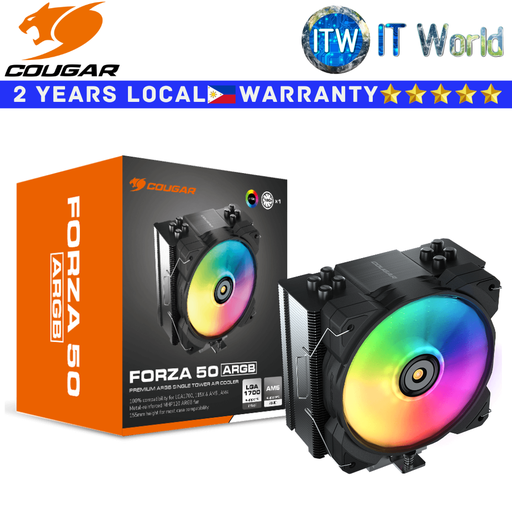 [FORZA 50 ARGB] Cougar CPU Cooler Fan Forza 50 ARGB MHP120 Single Tower Air Cooler Hydro Dynamic Bearing