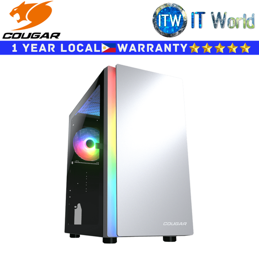 [CAS-CGR-PURITY-RGB-W] Cougar Computer PC Case Purity RGB Mini Tower Case Tempered Glass (White)