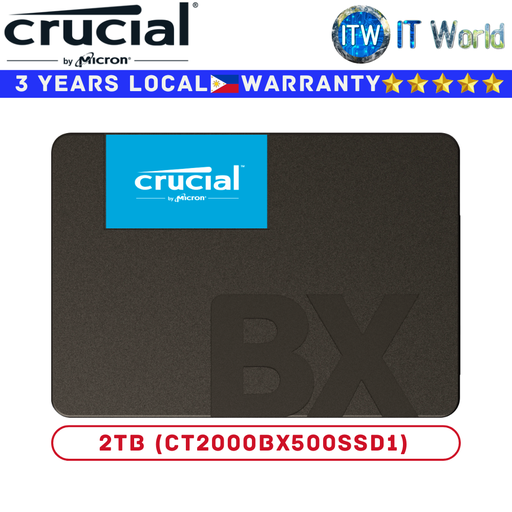 [CT2000BX500SSD1] Crucial 2TB SSD BX500 2.5-inch SATA 6Gb/s Read 540MB/s Write 500MB/s Internal (2TB)