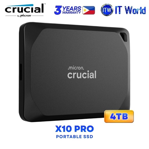 [CT4000X10PROSSD9] Crucial X10 Pro 4TB USB 3.2 Gen-2 2x2 (20Gb/s) Portable External SSD - CT4000X10PROSSD9