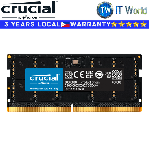 [CT48G56C46S5] Crucial DDR5 RAM 48GB (1×48GB) GB5600Mhz SODIMM Unbuffered Laptop Memory (CT48G56C46S5)