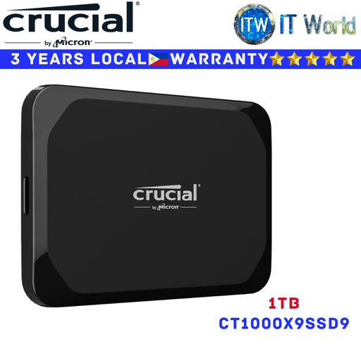[CT1000X9SSD9] Crucial Portable SSD X9 External USB 3.2 Gen-2 (10Gb/s) - 1TB (CT1000X9SSD9)