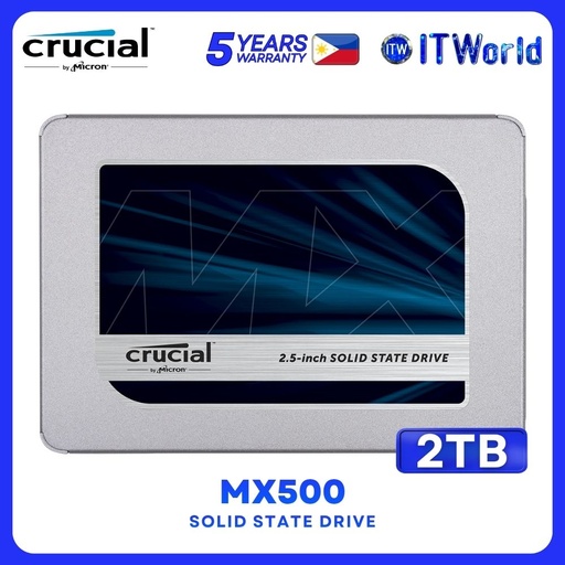 [CT2000MX500SSD1] Crucial MX500 3D NAND SATA 2.5-inch Internal Solid State Drive SSD - 2TB CT2000MX500SSD1