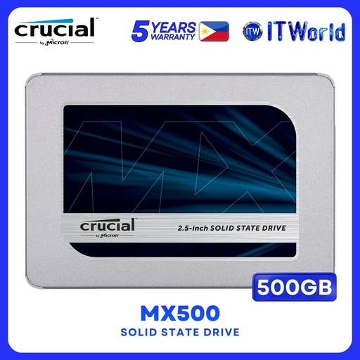 [CT500MX500SSD1] Crucial MX500 3D NAND SATA 2.5-inch Internal Solid State Drive SSD - 500GB CT500MX500SSD1