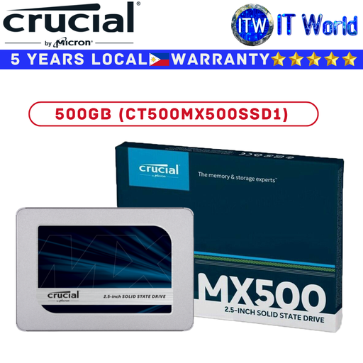 [Crucial 500GB MX500 CT500MX500SSD1] Crucial SSD 3D Nand SATA 2.5" Internal 500GB (CT500MX500SSD1)