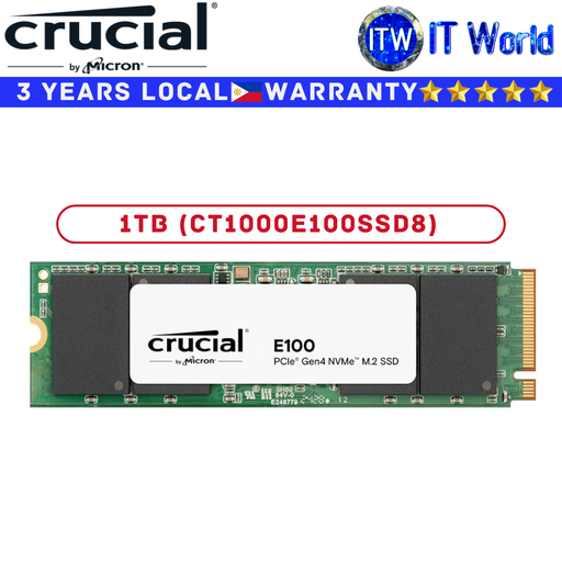 [CT1000E100SSD8] Crucial SSD M 2 NVMe M2 NVMe E100 M.2 2280 NVMe PCIe Gen4 x4 Internal SSD 1TB (CT1000E100SSD8)