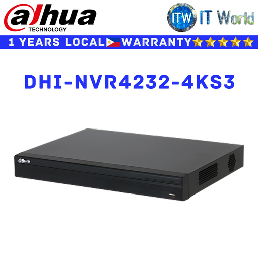 [DHI-NVR4232-4KS3] Dahua Video Recorder NVR4232-4KS3 32CH 1U 2HDDs Lite (DHI-NVR4232-4KS3)