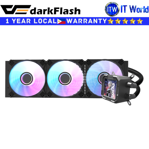 [DV360S BLACK] Itw | Darkflash CPU Cooler Fan Wave Series DV360S AIO 360mm Liquid Hydraulic Bearing (Black | White)