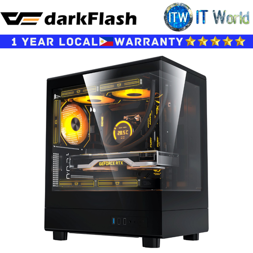 [DB330M Black] Darkflash Computer PC Case DB330M M-ATX A-Pillarless 270 Panoramic Room (Black)