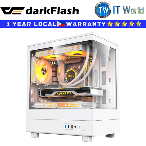 [DB330M White] Darkflash Computer PC Case DB330M M-ATX A-Pillarless 270 Panoramic Room (White)