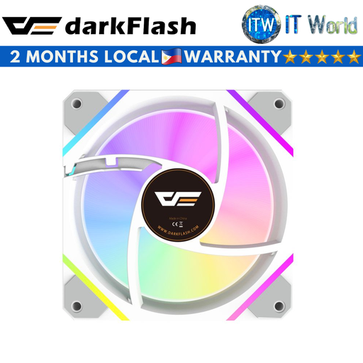 [Darkflash DM12F Single Fan White] Darkflash DM12F ARGB Single Cooling Fan (White)