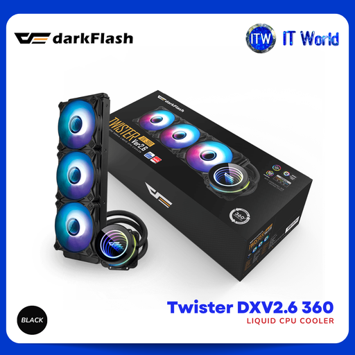 [dx360 v2.6 BLACK] DarkFlash Twister DXV2.6 360mm Liquid CPU Cooler ARGB itw