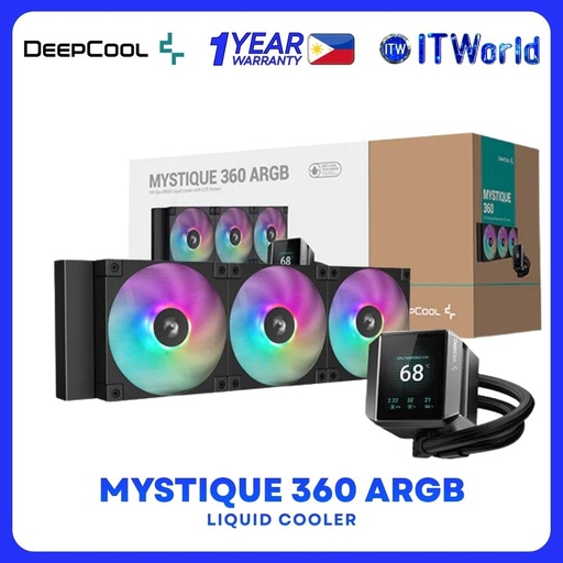 [R-LX750-BKADSNC-G-1] Deepcool Mystique 360 ARGB Liquid Cooler with LCD Screen Black (R-LX750-BKADSNC-G-1)
