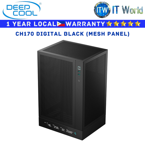 [R-CH170-BKNPI0D-G-1] Deepcool Computer PC Case CH170 Digital Mesh Panel Black (R-CH170-BKNPI0D-G-1)