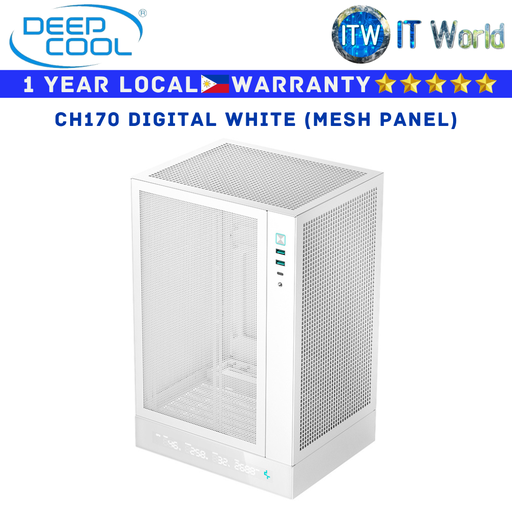 [R-CH170-WHNPI0D-G-1] Deepcool Computer PC Case CH170 Digital Mesh Panel White (R-CH170-WHNPI0D-G-1)