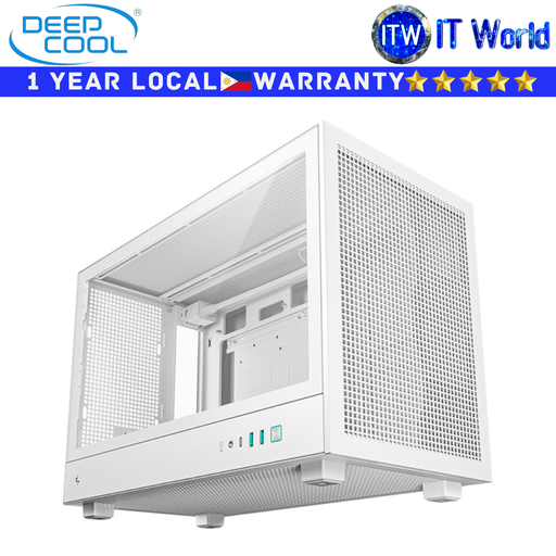 [R-CH260-WHNGM0-G-1] Deepcool Computer PC Case CH260 High Airflow microATX  Compact Tempered Glass White (R-CH260-WHNGM0-G-1)