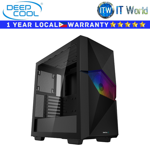 [R-BKAAE1-C-1] Deepcool Computer PC Case Cyclops Black Mid-Tower Tempered Glass (R-BKAAE1-C-1)