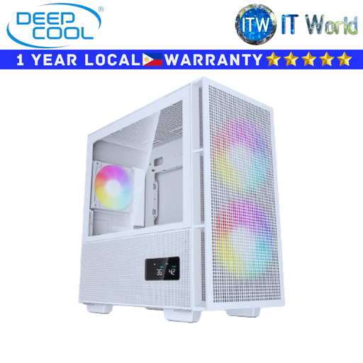 [R-CH360-WHAPE3D-G-1] Deepcool Computer PC Case CH360 Digital High Airflow Reimagined Tempered Glass White (R-CH360-WHAPE3D-G-1)