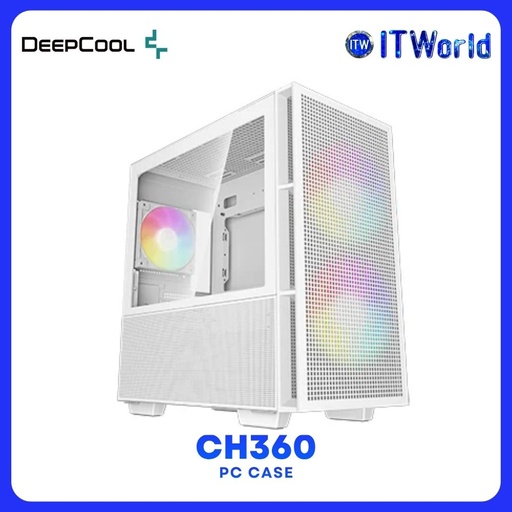 [R-CH360-WHAPE3-G-1] Deepcool CH360 High Airflow Cases Reimagined Tempered Glass PC Case White R-CH360-WHAPE3-G-1