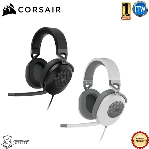 [CA-9011271-AP] Corsair HS65 SURROUND Wired Gaming Headset — in Carbon and White (AP) (White)