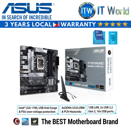 [B660M-A Wifi D4] Asus Prime B660M-A Wifi micro-ATX LGA1700 DDR4 Motherboard