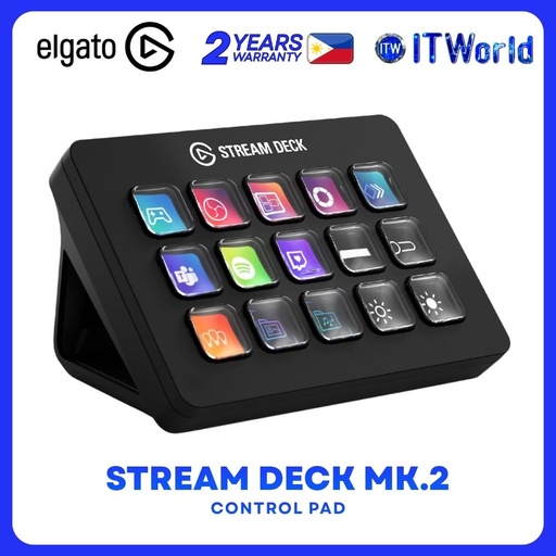 [EL-10GBA9901] Elgato Stream Deck MK.2 OG 15-Key Customizable LCD Control Pad - Black EL-10GBA9901