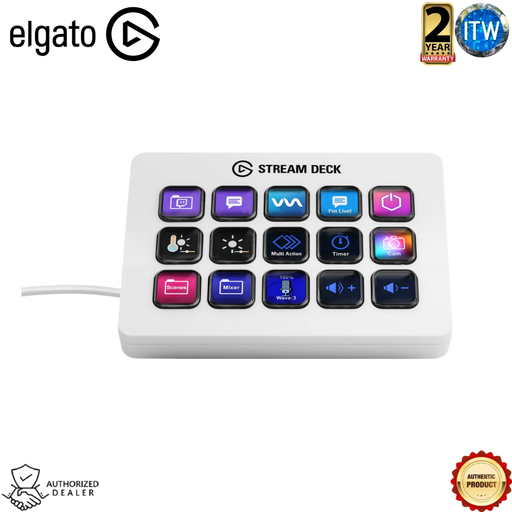 [EL-10GBA9911] Elgato Stream Deck MK.2 - STREAMLINE EVERYTHING, Control Myriad Apps and Tools (Black/White)
