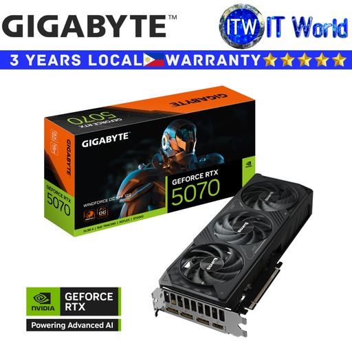 [GV-N5070WF3OC-12GD] Gigabyte RTX 5070 Windforce OC SFF 12GB GDDR7 Geforce Graphic Card (GV-N5070WF3OC-12GD)