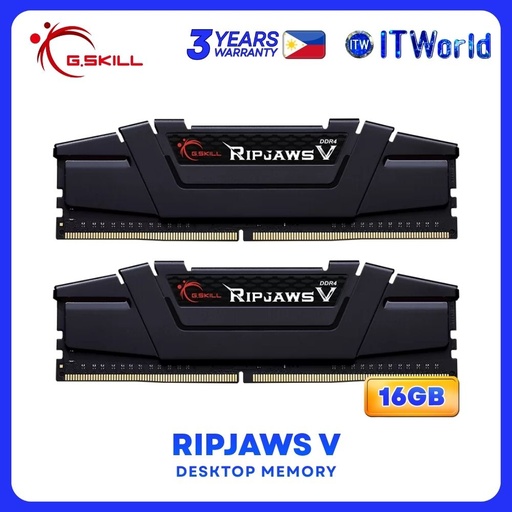[F4-3600C18D-16GVK] G.Skill Ripjaws V 16GB (2x8GB) DDR4-3200Mhz Unbuffered Dual Kit Desktop Memory F4-3600C18D-16GVK