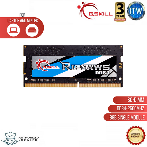 [F4-2666C19S-8GRS] GSKILL Ripjaws DDR4 SO-DIMM F4-2666C19S-8GRS