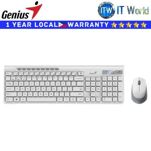 [GEN31340015400 White] Genius Wireless Bluetooth Keyboard and Mouse Slimstar 8230 White (GEN31340015400)